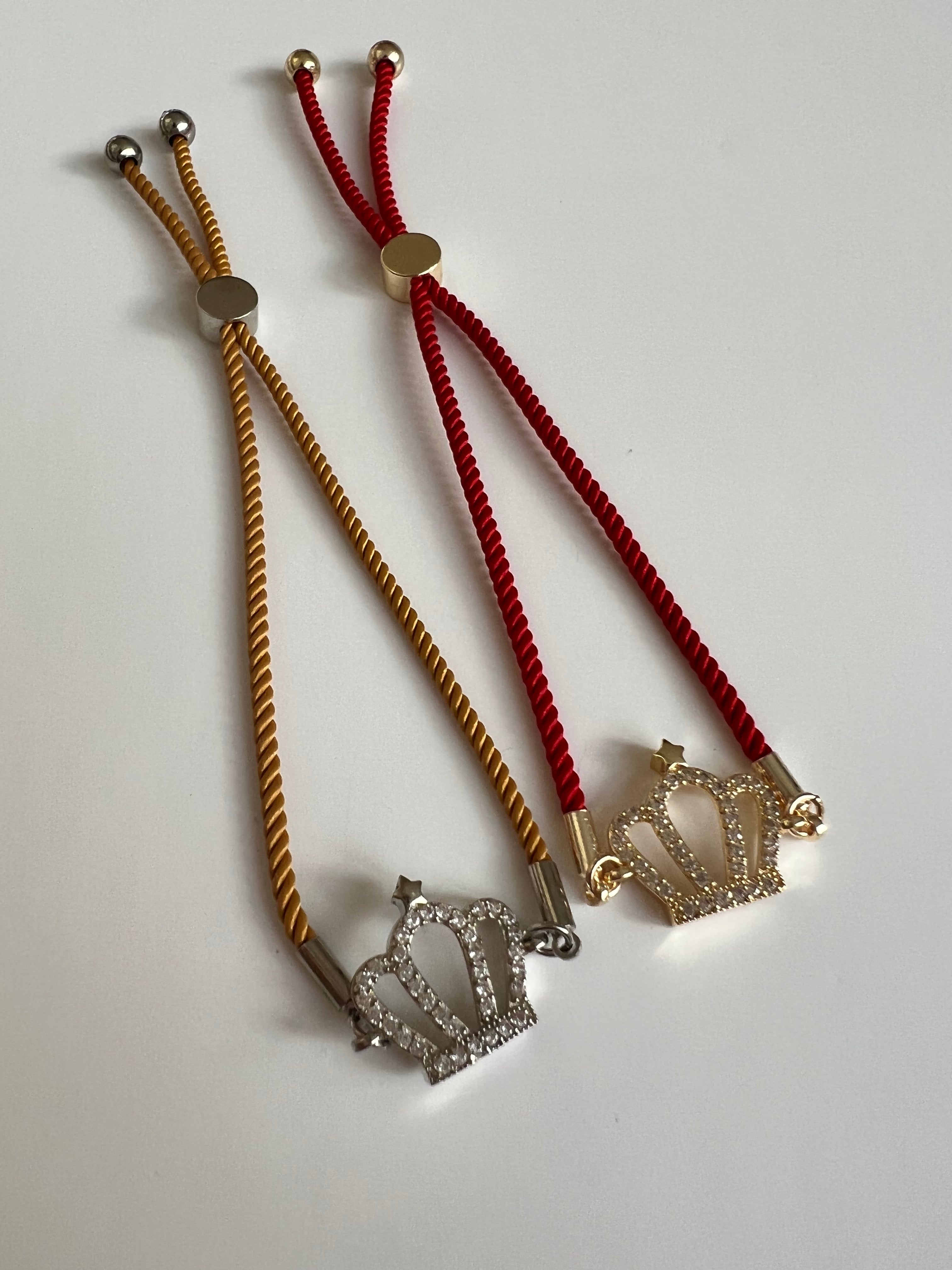 Crown Charm Slider Bracelet