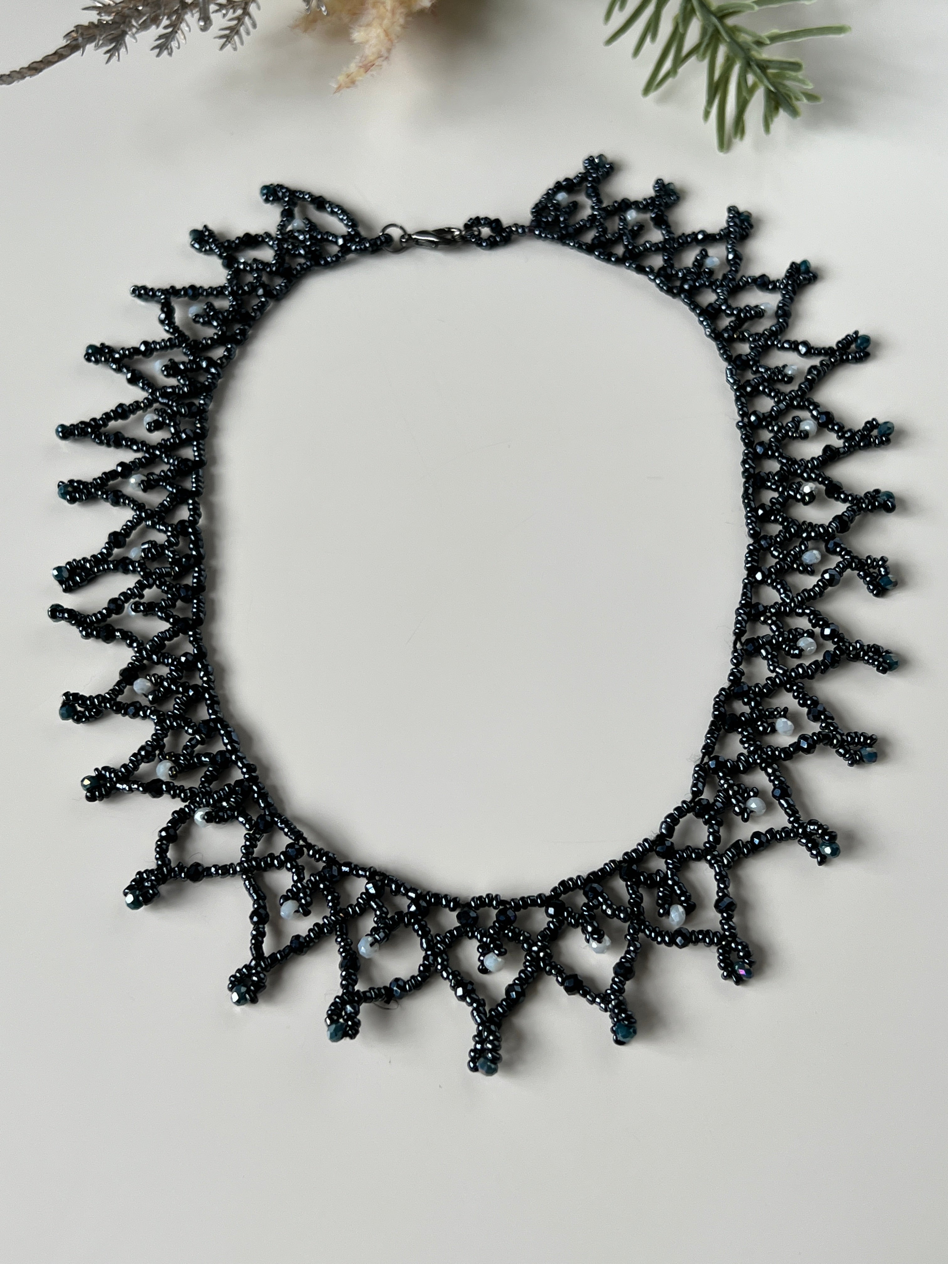 Elegant Beaded Handmade Statement Necklace