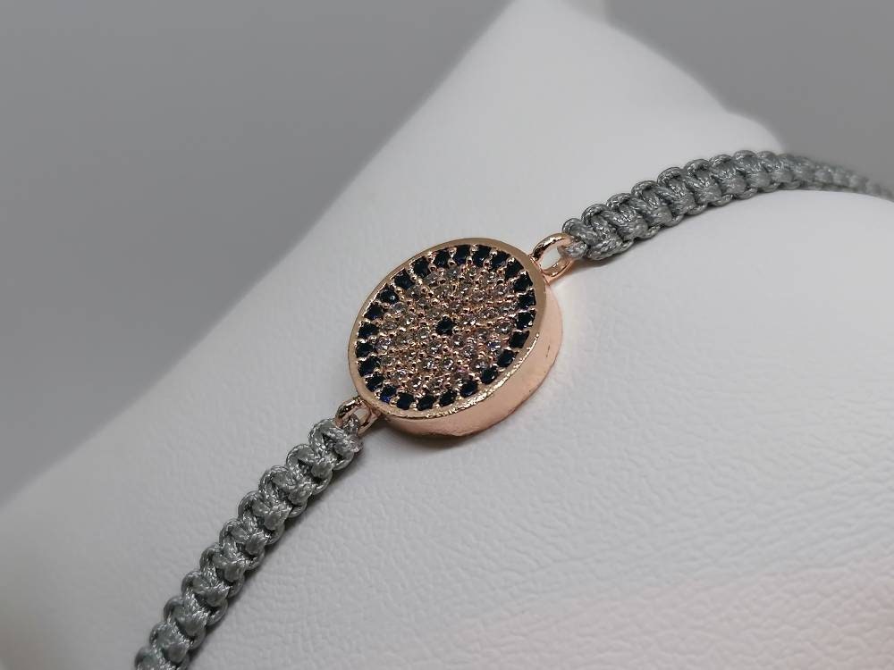 Thick Evil Eye Nazar Macrame Adjustable Bracelet