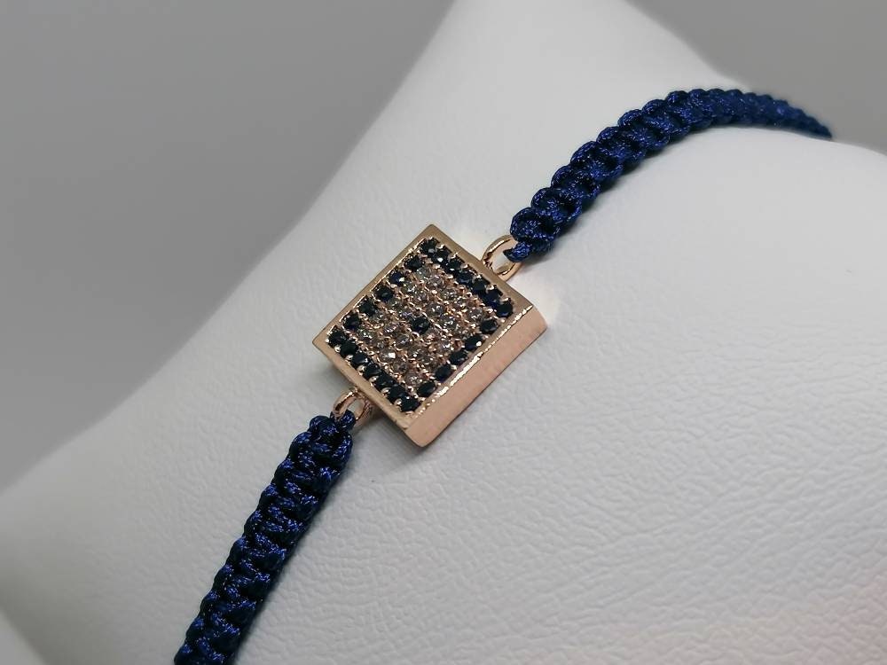 Square Evil Eye Nazar Macrame Bracelet