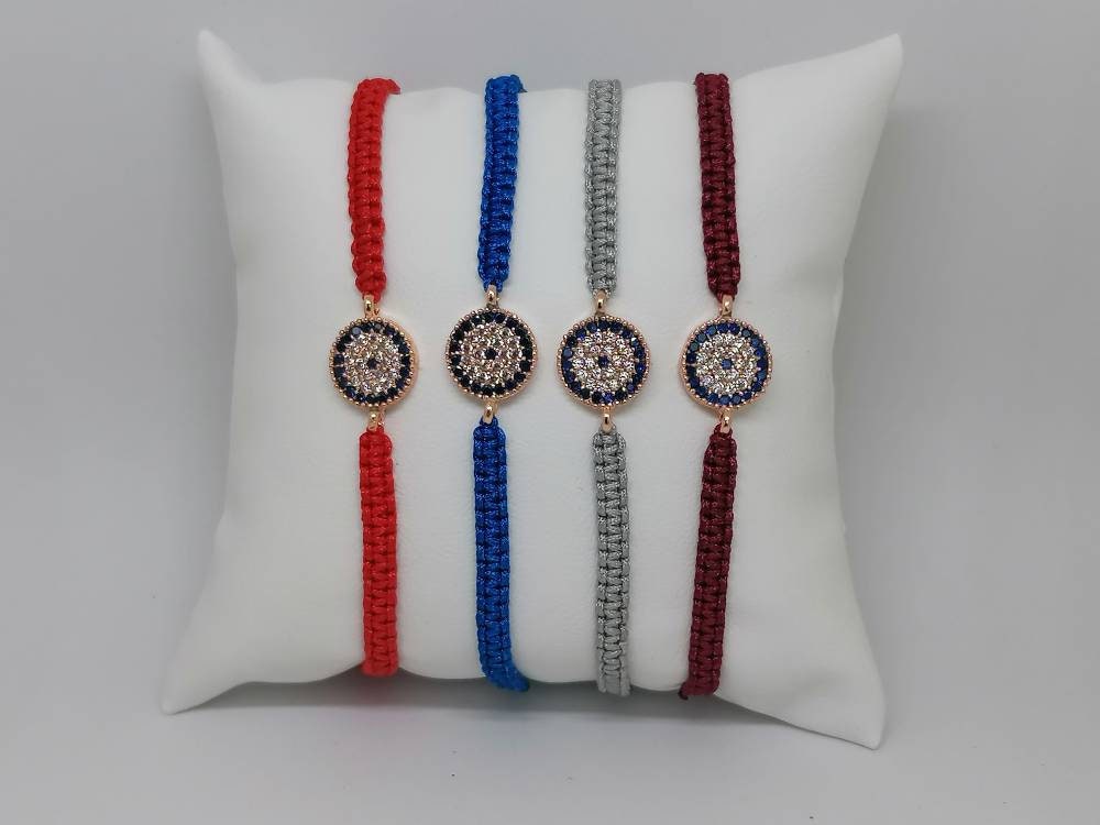 Nazar Evil Eye Adjustable Macrame Bracelet