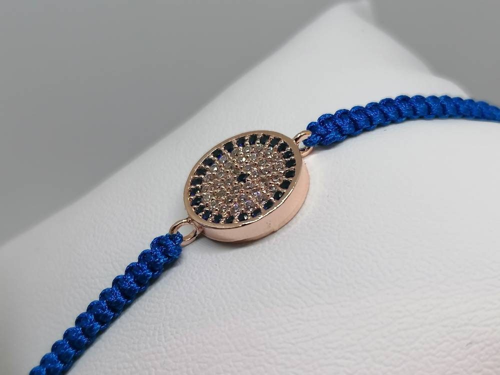 Thick Evil Eye Nazar Macrame Adjustable Bracelet