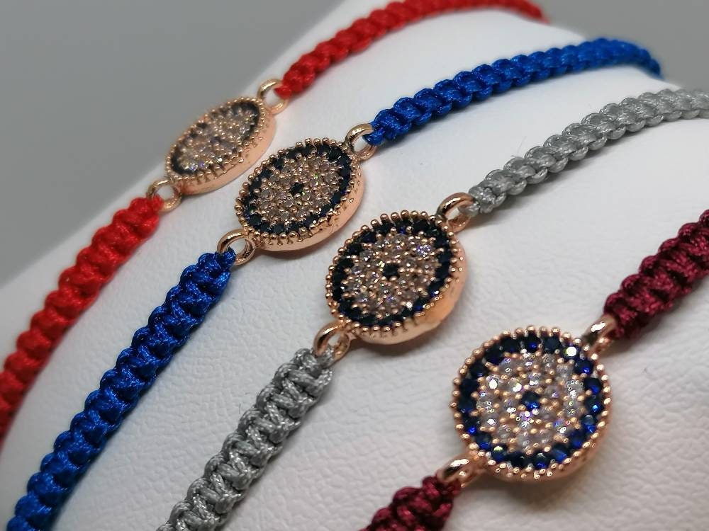 Nazar Evil Eye Adjustable Macrame Bracelet