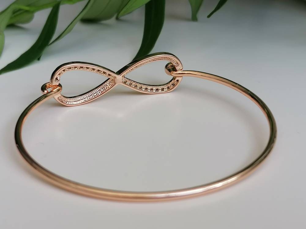 Infinity Bangle with Cubic Zirconia Stones
