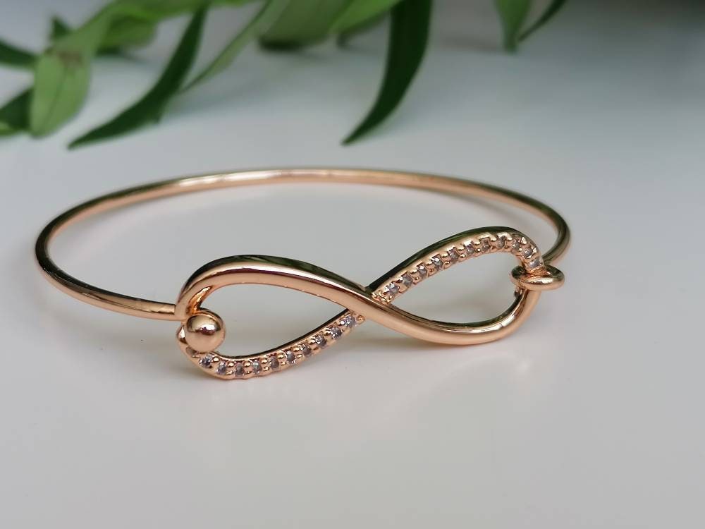 Infinity Bangle with Cubic Zirconia Stones