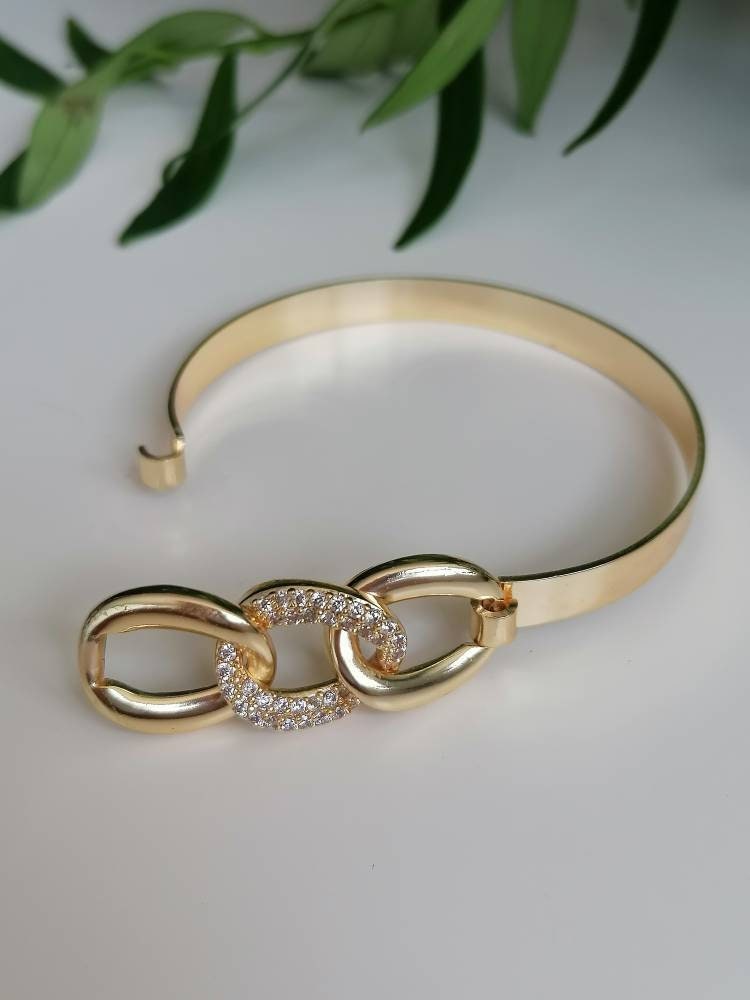 Chunky Chain Bangle Gold Plated