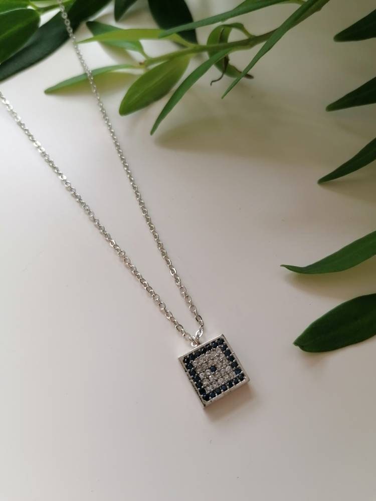 Square Nazar Evil Eye Necklace