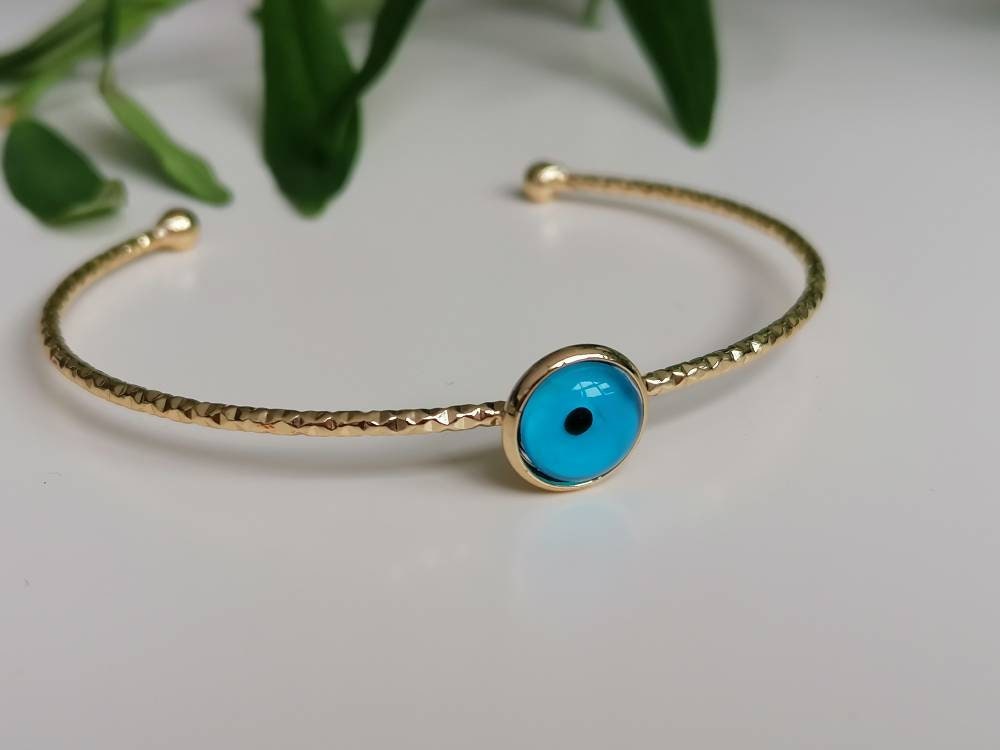 Evil Eye Resin Charm Bangle