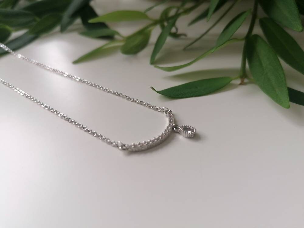 Charm Necklace with Cubic Zirconia Stones