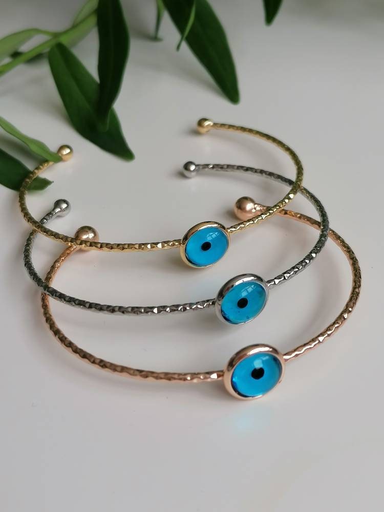 Evil Eye Resin Charm Bangle