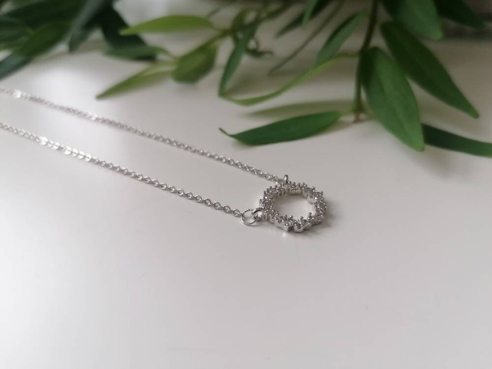 Charm Necklace with Cubic Zirconia Stones