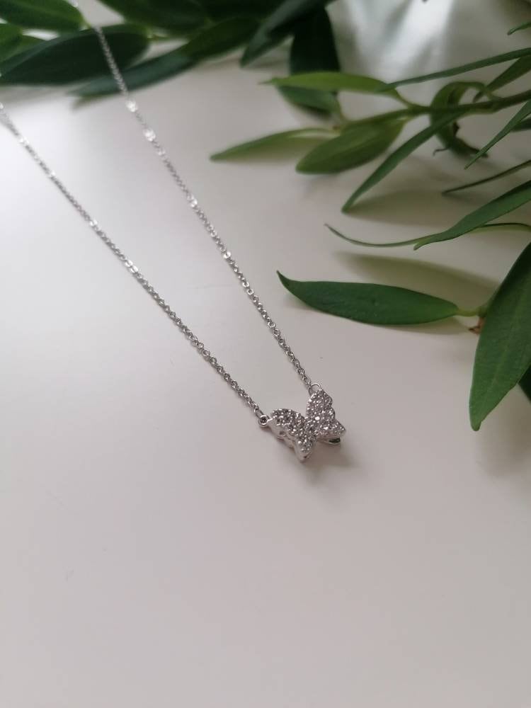 Charm Necklace with Cubic Zirconia Stones