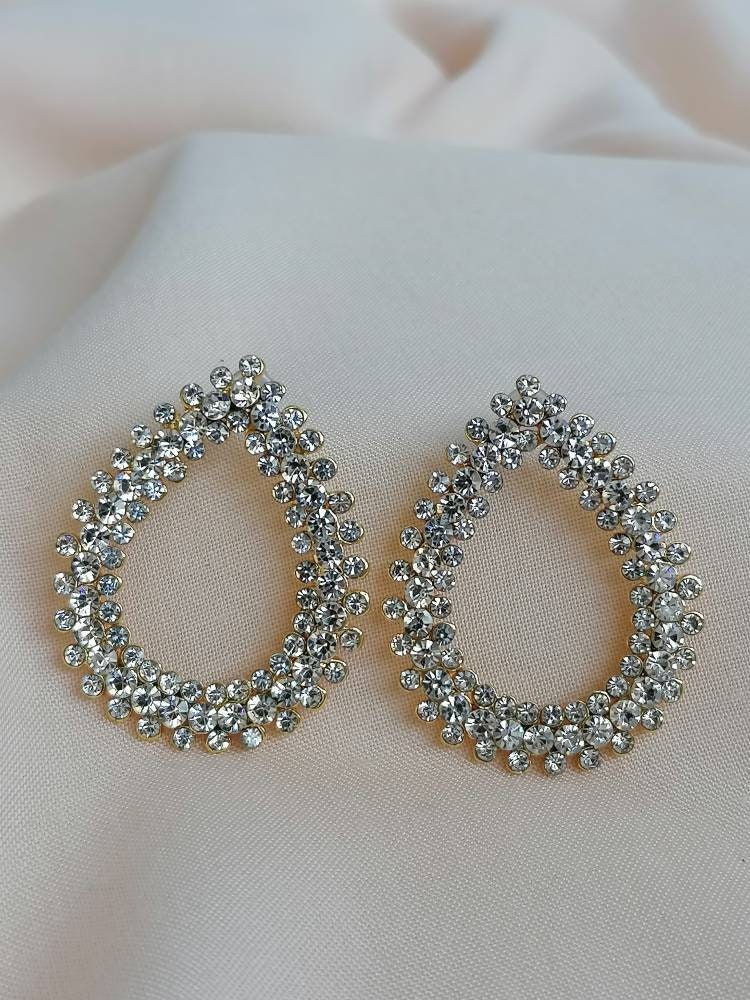 Teardrop Cubic Zirconia Statement Earrings