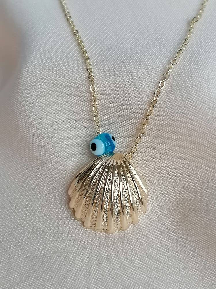 Shell & Evil Eye Necklace