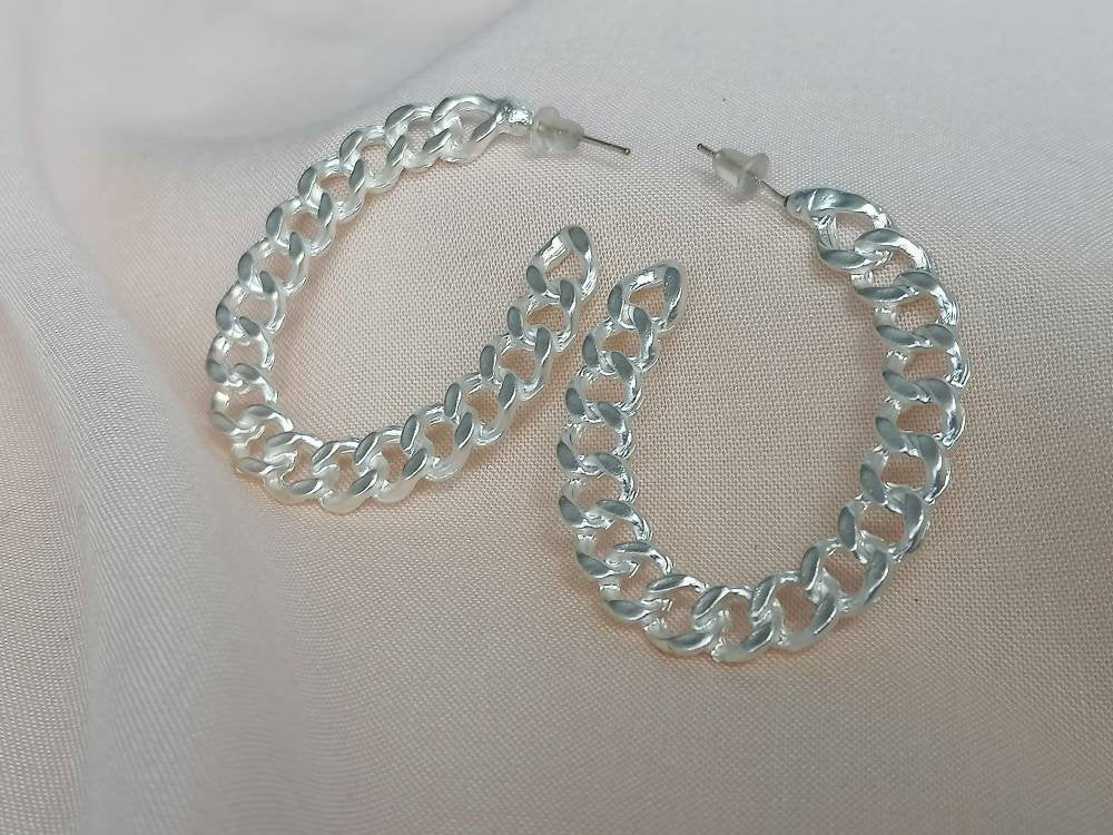 Curb Chain Hoop Earrings