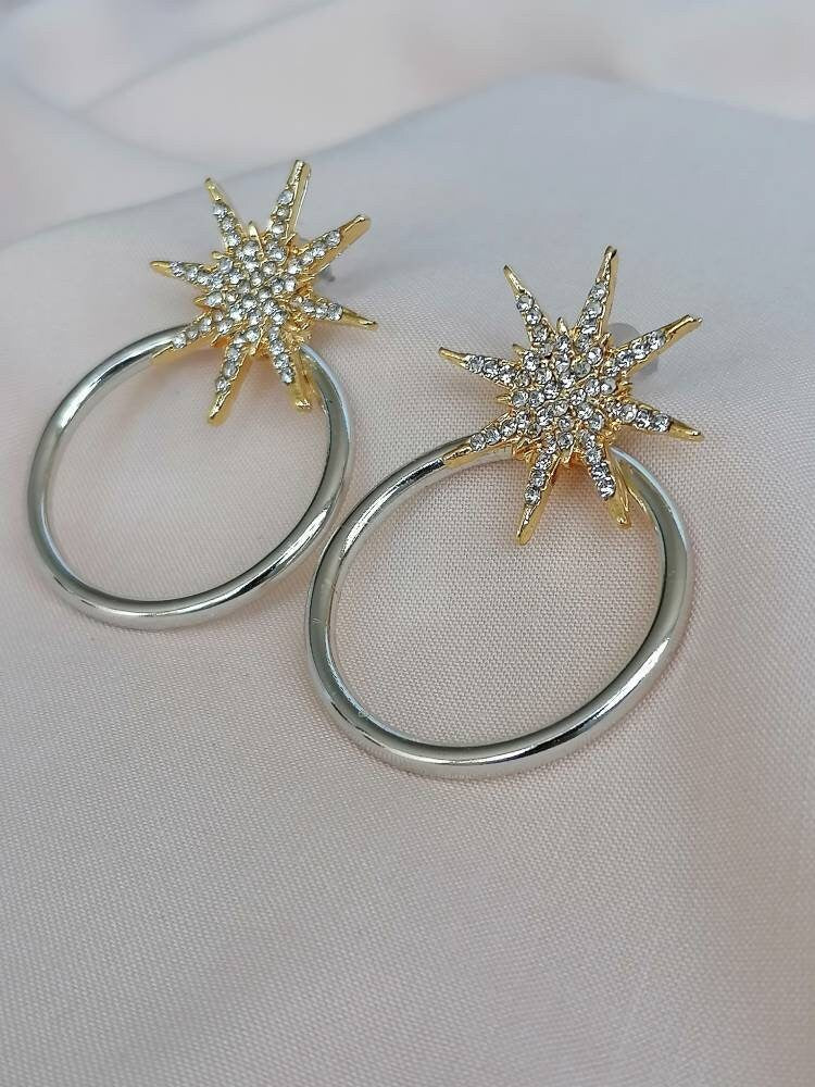 Star and Hoop Drop Earrings