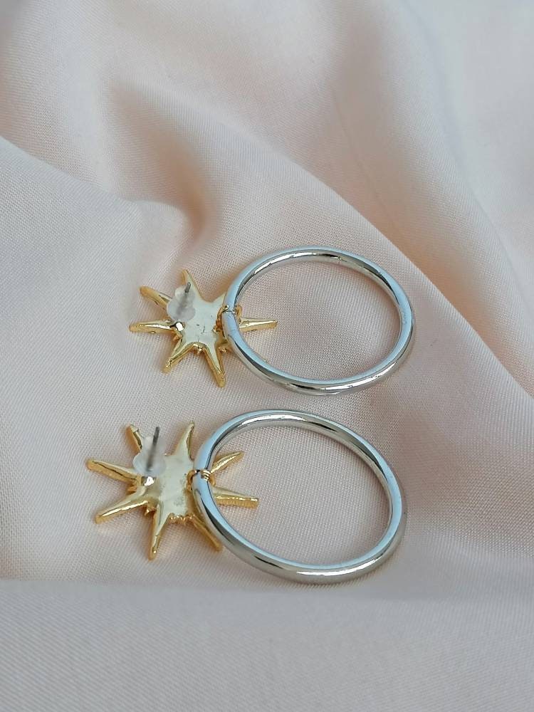 Star and Hoop Drop Earrings