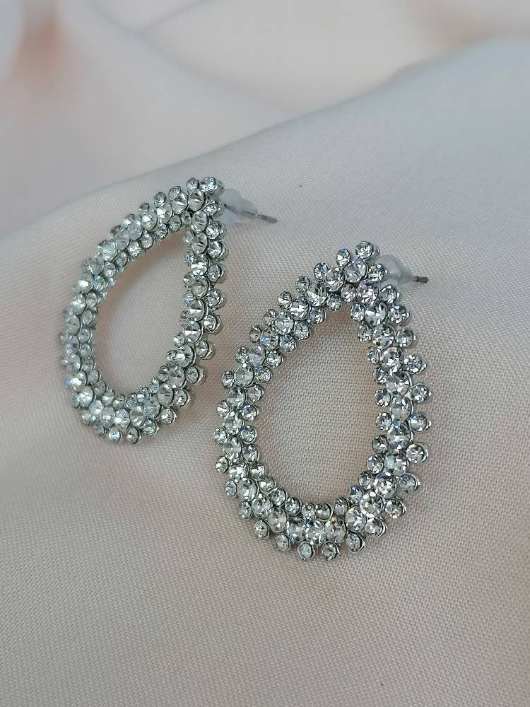 Teardrop Cubic Zirconia Statement Earrings