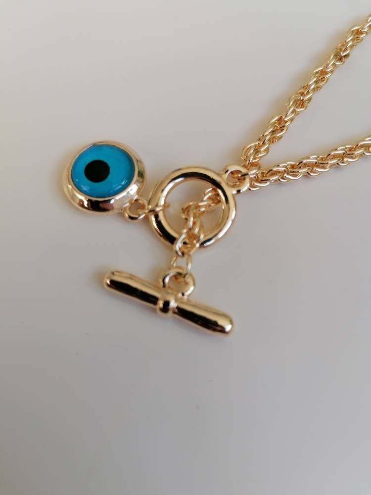 Gold Chain Evil Eye Bracelet