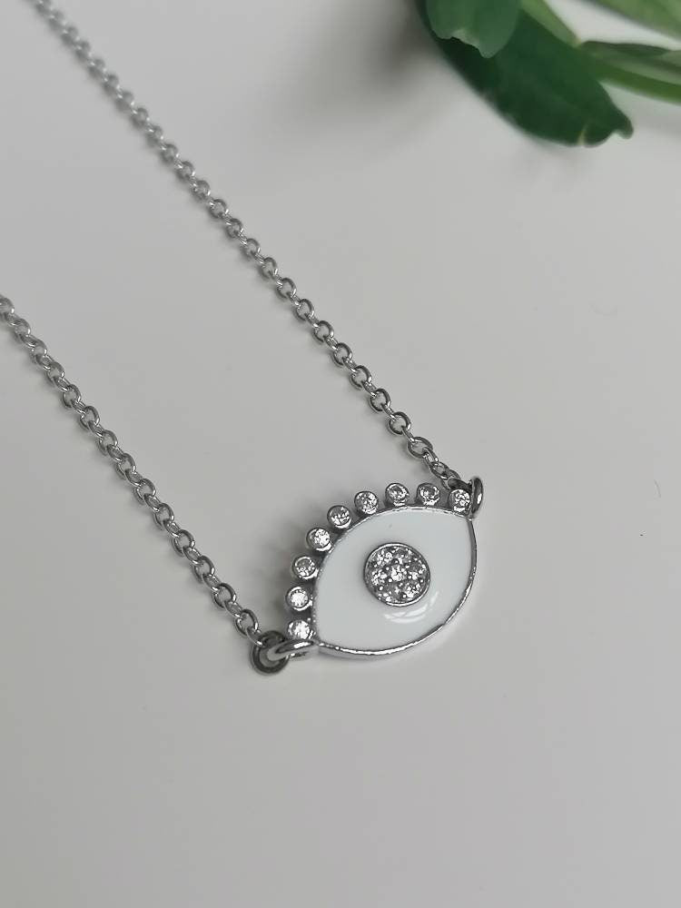 Enamel Evil Eye Necklace