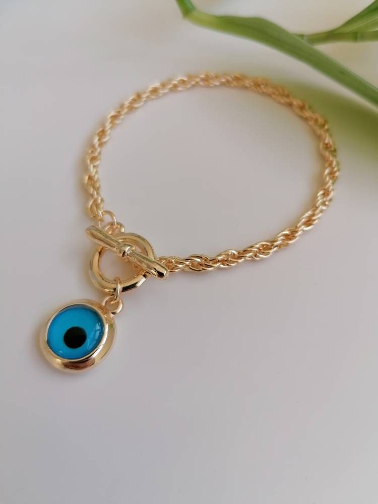 Gold Chain Evil Eye Bracelet