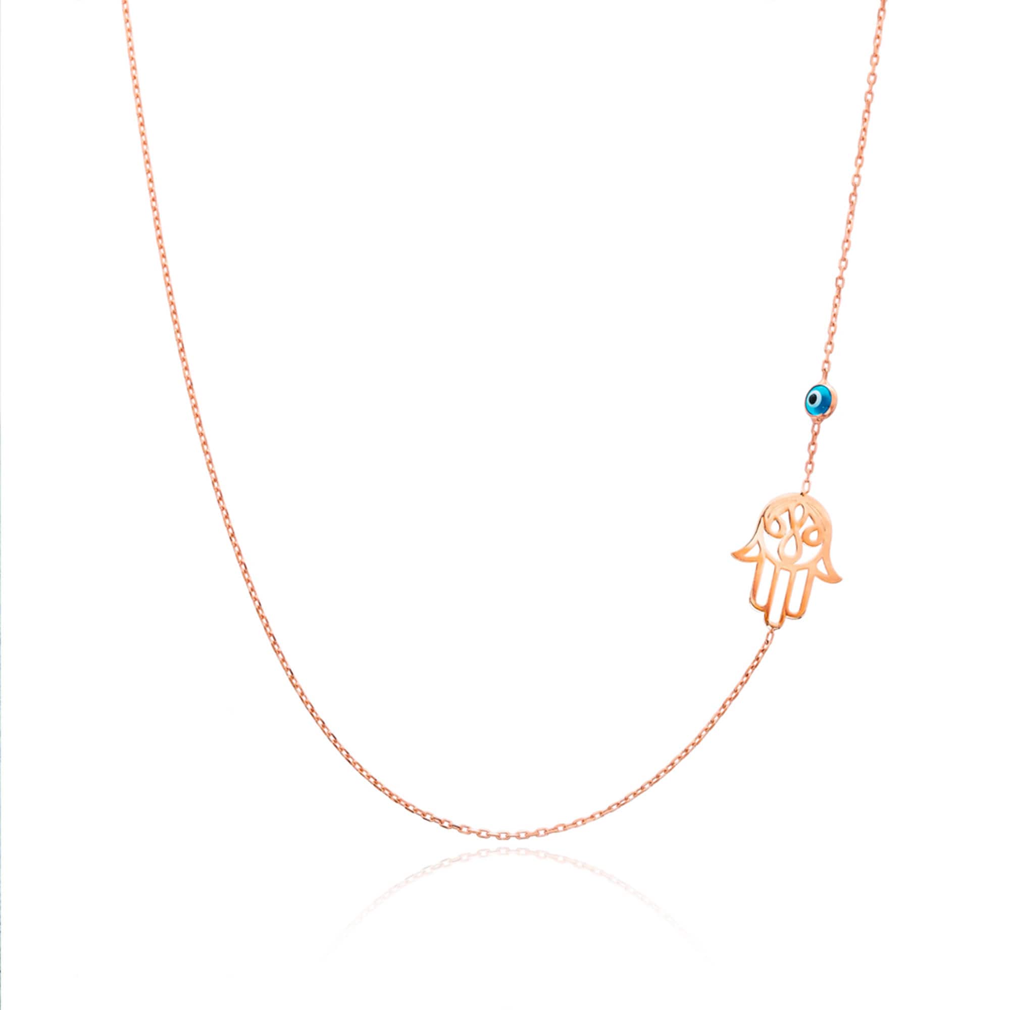 Slidable Necklace Extension Chain, Hamsa Hand