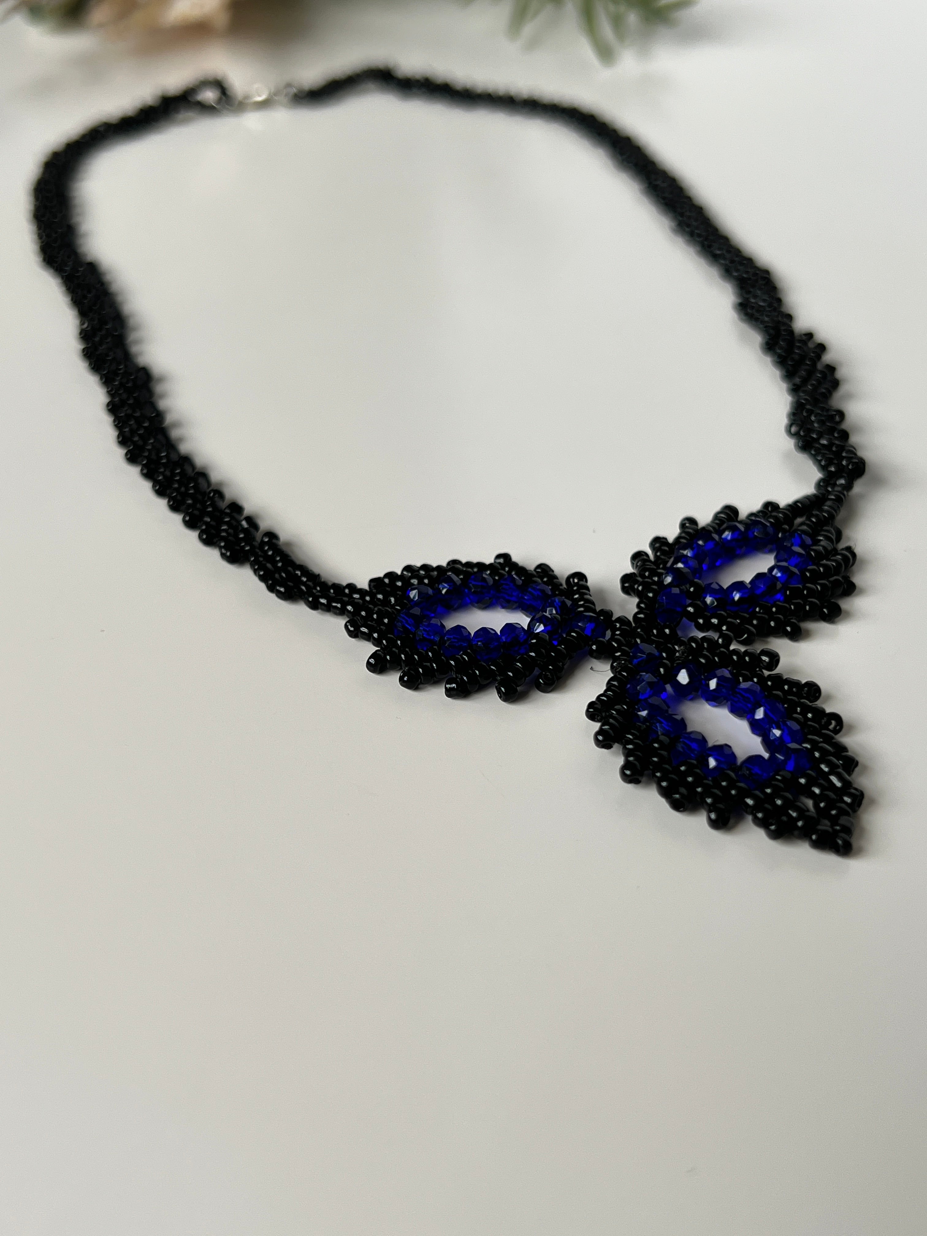 Black & Blue Beaded Necklace