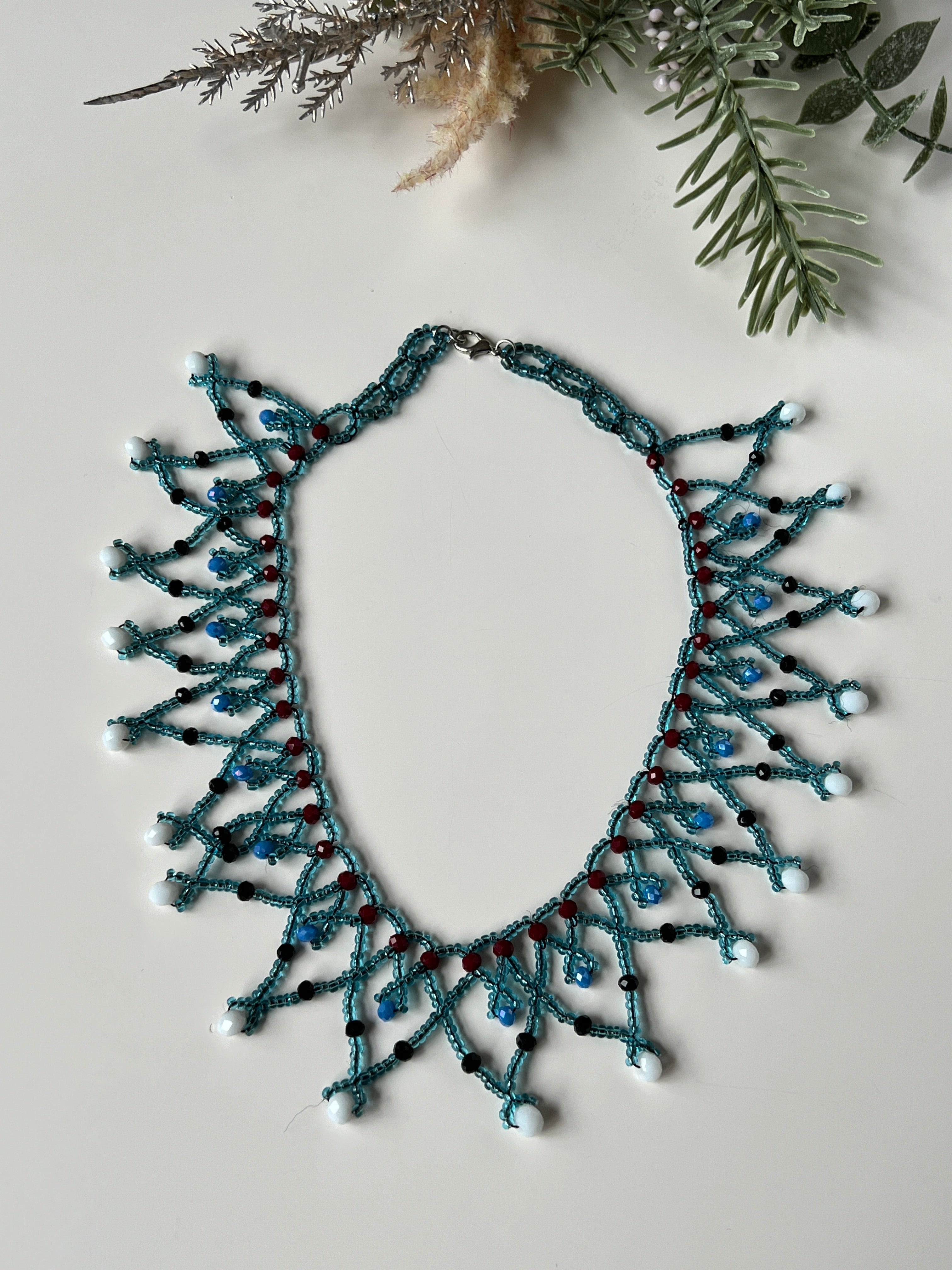 Blue Beaded Handmade Necklace