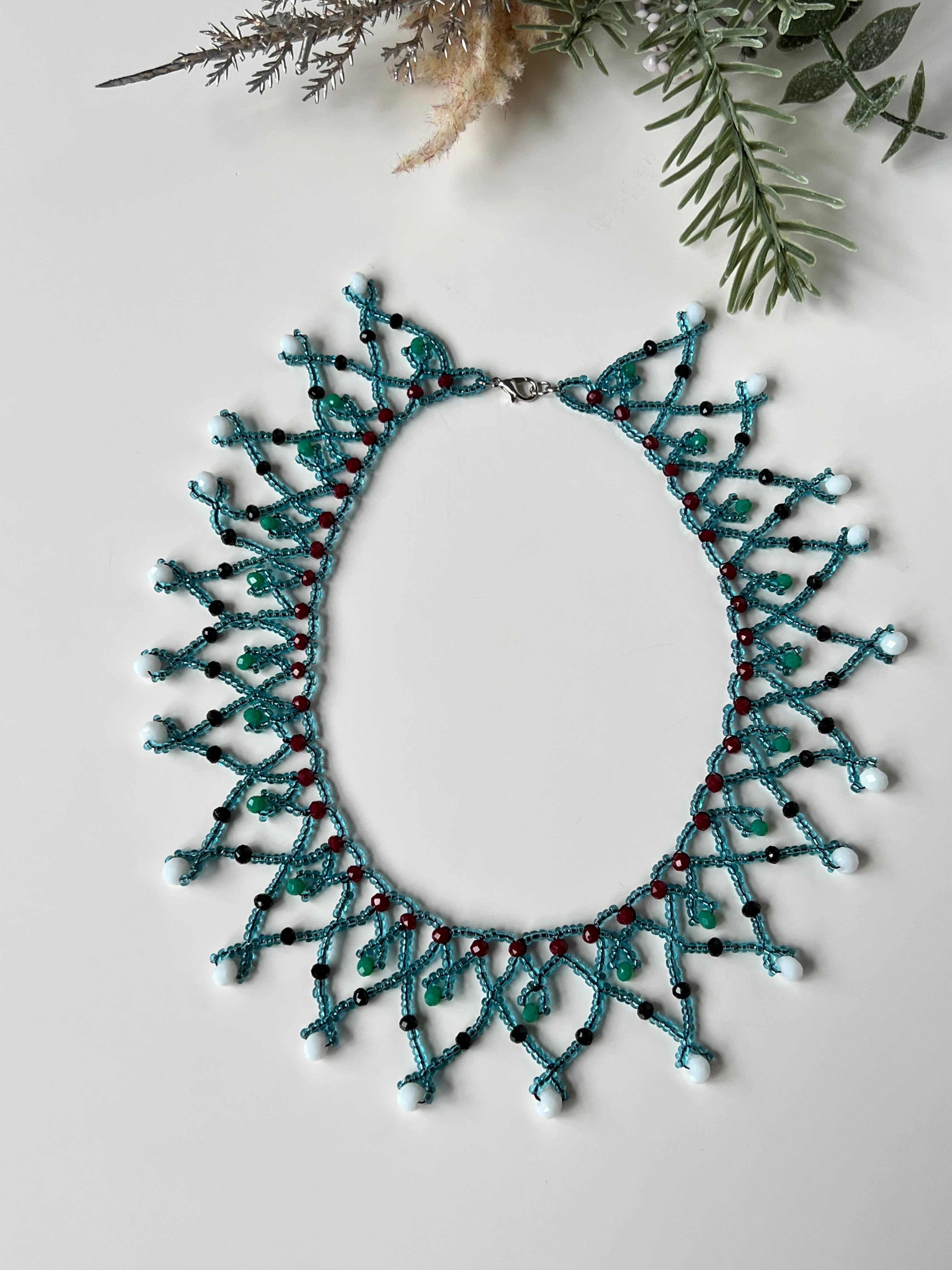 Blue Beaded Handmade Necklace