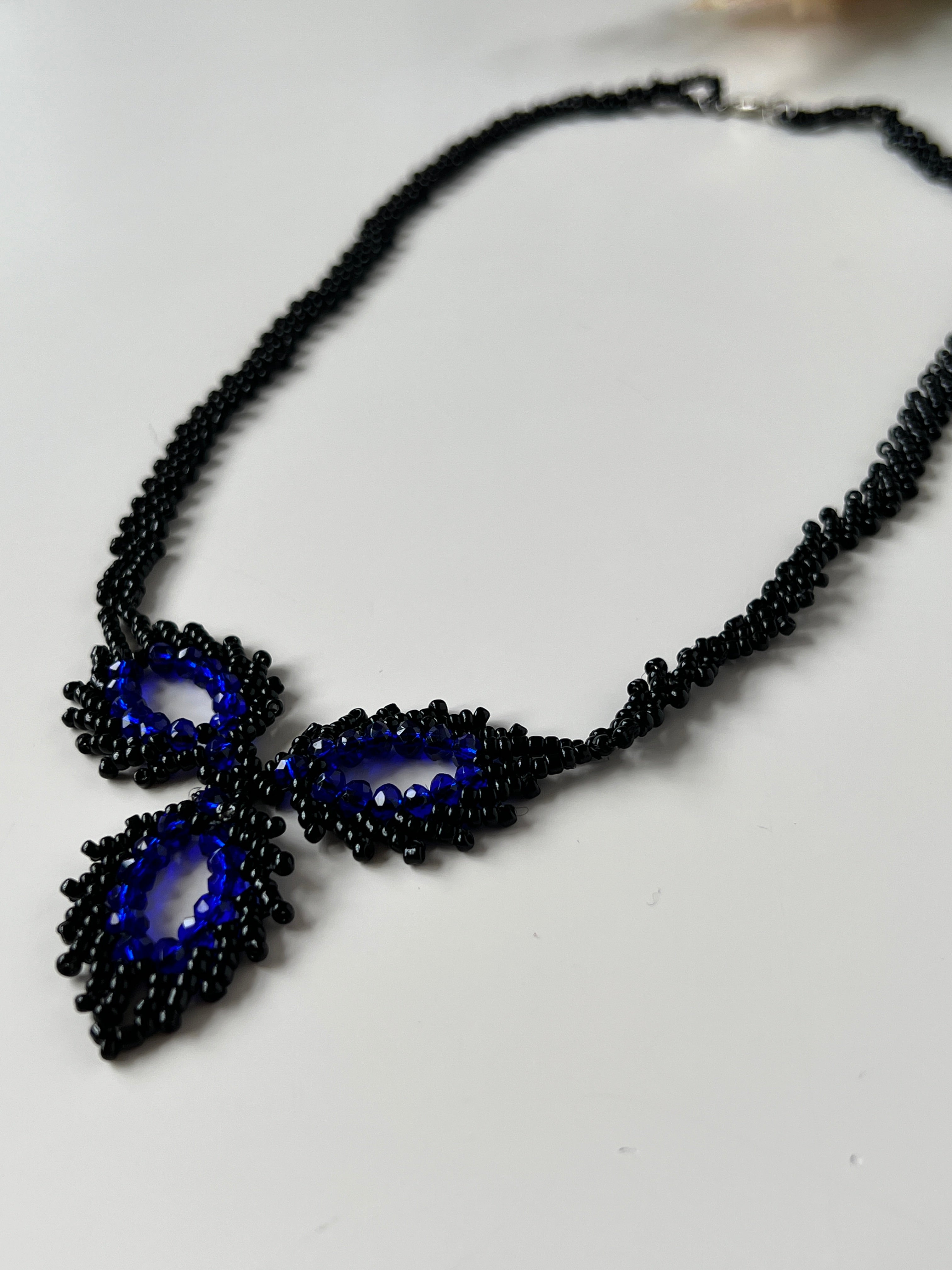 Black & Blue Beaded Necklace